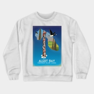 Alert Bay Cormorant Island, Canada map Crewneck Sweatshirt